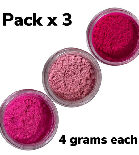 Oh! Sweet Art Edible Petal Dust Set 3 Colors Hot Pink French Rose Pink 4g