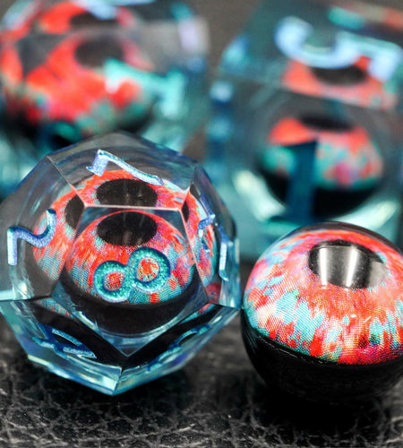 Maywin Dungeons & Dragons Liquid Core Dragon Eye Polyhedral Dice Set