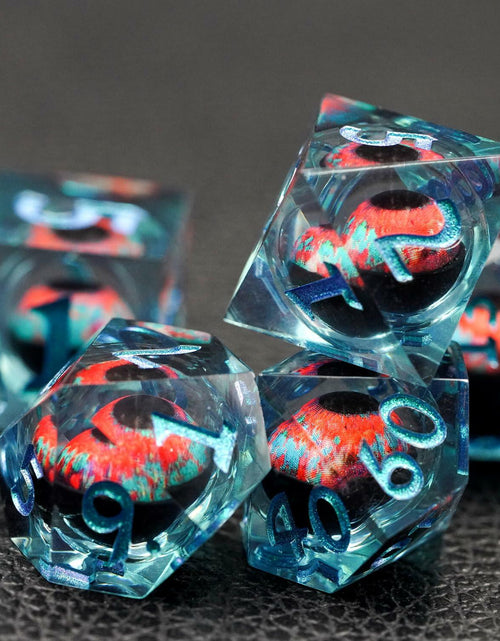 Load image into Gallery viewer, Maywin Dungeons &amp; Dragons Liquid Core Dragon Eye Polyhedral Dice Set
