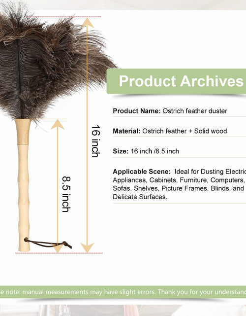 Load image into Gallery viewer, Greenfeather Small Ostrich Feather Duster 16in Wooden Handle 2 Pack
