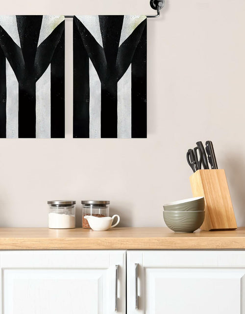 Load image into Gallery viewer, Jiudungs Halloween Kitchen Towels Set of 2 Black White Stripe 18x26 Inch
