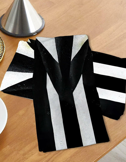 Load image into Gallery viewer, Jiudungs Halloween Kitchen Towels Set of 2 Black White Stripe 18x26 Inch

