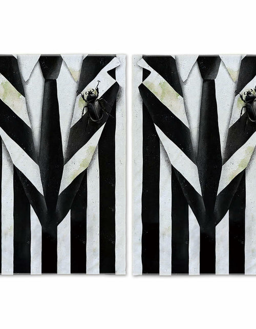 Load image into Gallery viewer, Jiudungs Halloween Kitchen Towels Set of 2 Black White Stripe 18x26 Inch
