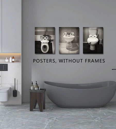 AIOCDIT Funny Dog Bathroom Wall Art Canvas Prints Set of 4 8x10 Unframed