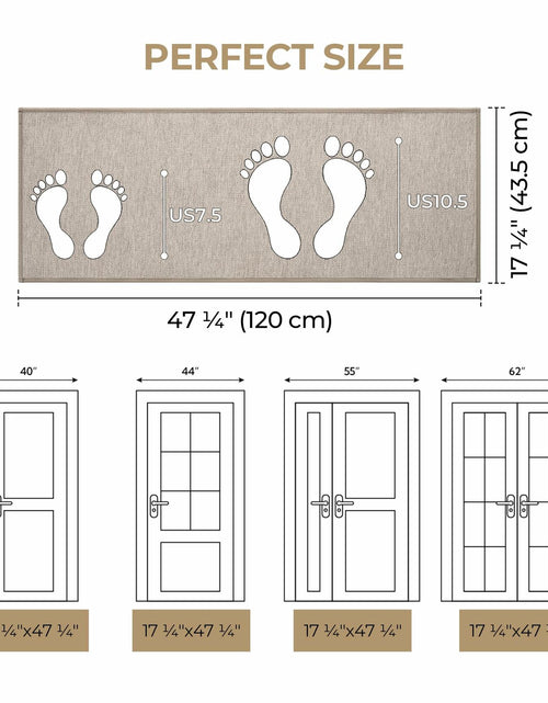 Load image into Gallery viewer, GRANNY SAYS Non-Slip Rubber Door Mat 17x47in Khaki Low Profile Runner
