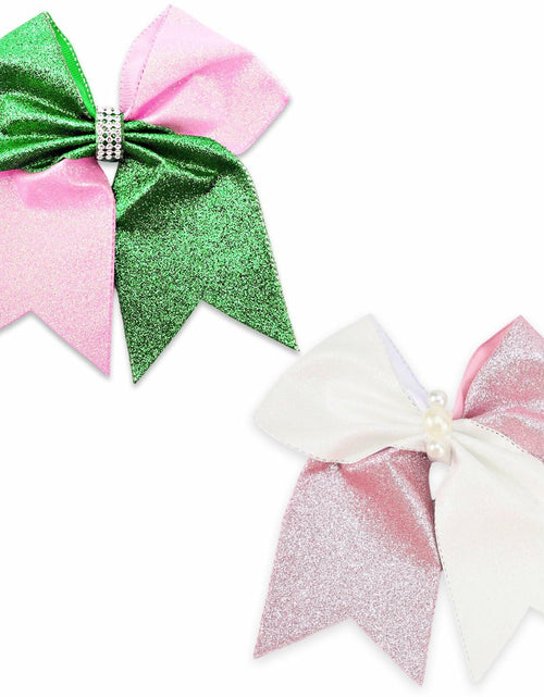 Load image into Gallery viewer, Tiltol 2 PCS Enchanted Witch Hair Bow Clips Pink Green &amp; Pink White
