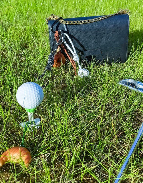 Load image into Gallery viewer, ZWOOGYM Handwoven Knot Charm Golf Club Bag Accessory Black White Green Brown
