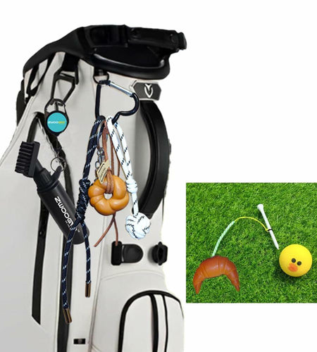 ZWOOGYM Handwoven Knot Charm Golf Club Bag Accessory Black White Green Brown