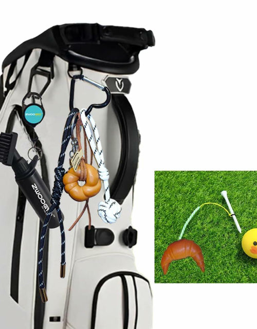 Load image into Gallery viewer, ZWOOGYM Handwoven Knot Charm Golf Club Bag Accessory Black White Green Brown
