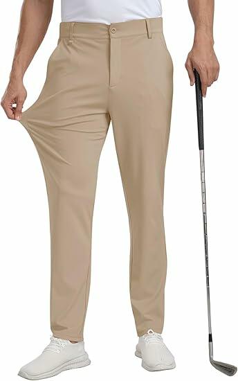 Load image into Gallery viewer, MoFiz Men's Golf Pants Stretch Slim Fit Lightweight Comfy Light Khaki Size 38
