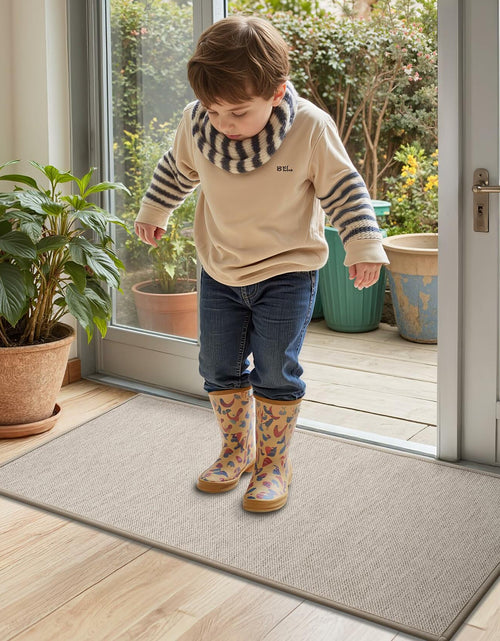 Load image into Gallery viewer, GRANNY SAYS Non-Slip Rubber Door Mat 17x47in Khaki Low Profile Runner
