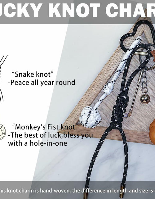 Load image into Gallery viewer, ZWOOGYM Handwoven Knot Charm Golf Club Bag Accessory Black White Green Brown
