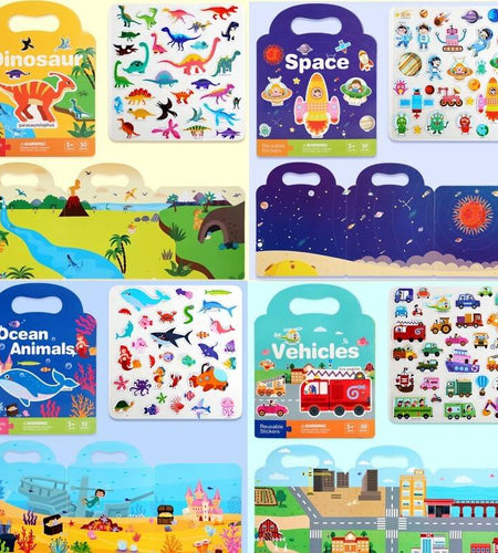 Generic 4 Pack Reusable Sticker Books 120+ Puffy Stickers Multicolor