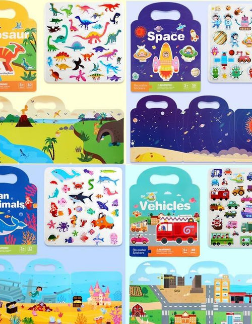 Load image into Gallery viewer, Generic 4 Pack Reusable Sticker Books 120+ Puffy Stickers Multicolor
