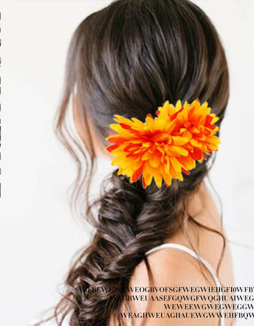Load image into Gallery viewer, Haomye Dahlia Flower Hairpins Red Orange 2PCS Hawaiian Wedding Style
