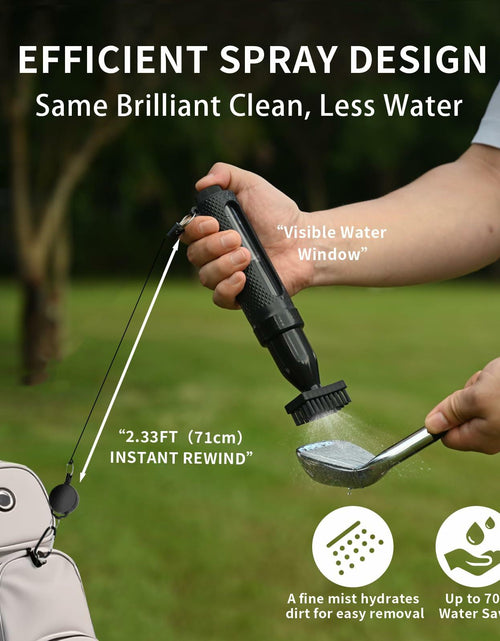 Load image into Gallery viewer, Wynaura Pro Golf Club Cleaner Brush Set with Groove Sharpener &amp; Towel Black
