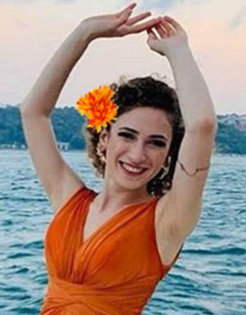 Load image into Gallery viewer, Haomye Dahlia Flower Hairpins Red Orange 2PCS Hawaiian Wedding Style
