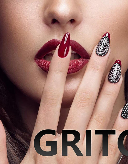 Load image into Gallery viewer, GRITOSE 24 Pcs Fall Maple Leaves Almond Medium Pink Matte Press On Nails
