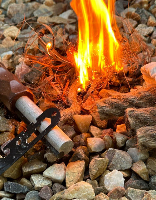Load image into Gallery viewer, Exploration Gadget Inc. Emergency Fire Starter with Weatherproof Fat Rope Brown
