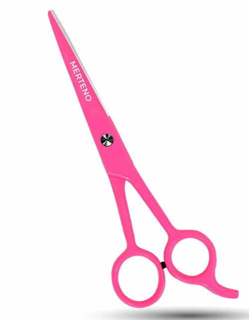 Load image into Gallery viewer, MERTENO Professional Hair Scissors 6.5 Inch Pink Rubber Handle Shears
