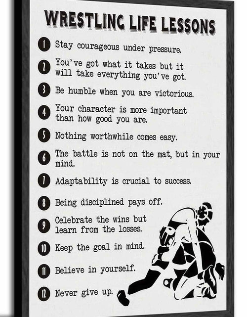 Load image into Gallery viewer, HSHFKLH Inspirational Wrestling Life Lessons Canvas Wall Art Motivational Poster
