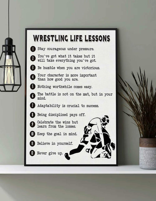 Load image into Gallery viewer, HSHFKLH Inspirational Wrestling Life Lessons Canvas Wall Art Motivational Poster
