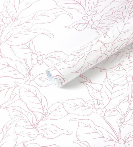 Heroad Boho Floral Peel & Stick Wallpaper Pink White 17.3x78.7in Vinyl
