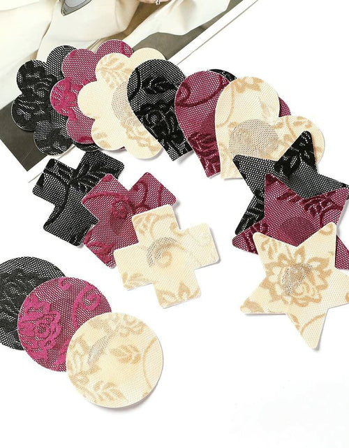 Load image into Gallery viewer, JROZXF Lace Nipple Pasties Adhesive Disposable Bra Covers 15 Pairs Size 3.2inch
