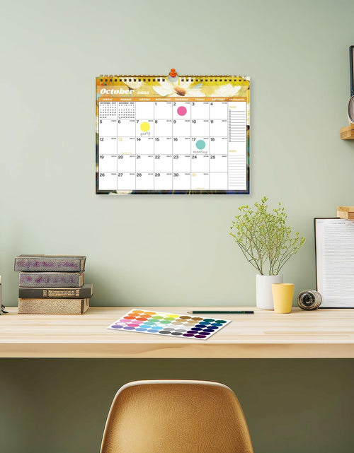 Load image into Gallery viewer, XISIDO 18-Month Wall Calendar 2025-2026 11x8.5 Flower Julian Dates
