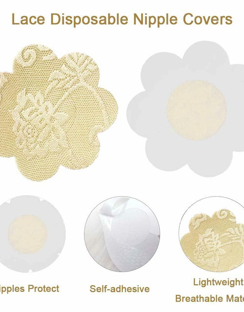 Load image into Gallery viewer, JROZXF Lace Nipple Pasties Adhesive Disposable Bra Covers 15 Pairs Size 3.2inch
