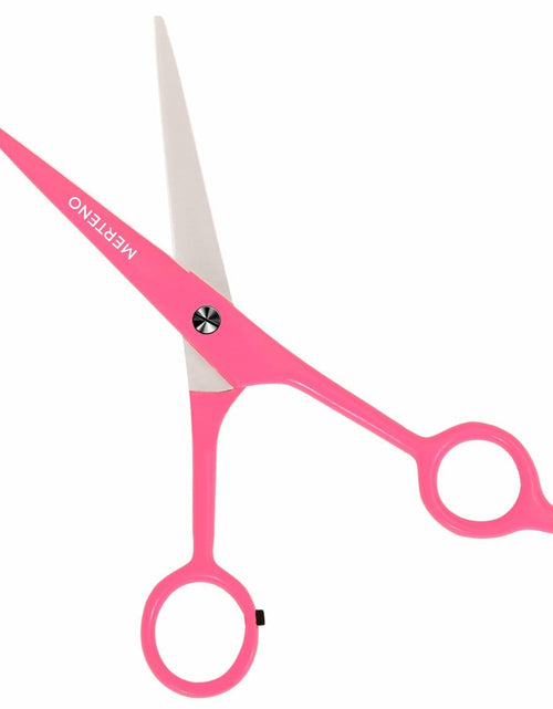 Load image into Gallery viewer, MERTENO Professional Hair Scissors 6.5 Inch Pink Rubber Handle Shears
