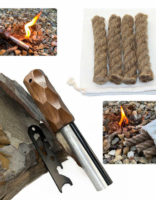 Load image into Gallery viewer, Exploration Gadget Inc. Emergency Fire Starter with Weatherproof Fat Rope Brown

