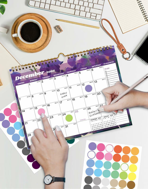 Load image into Gallery viewer, XISIDO 18-Month Wall Calendar 2025-2026 11x8.5 Flower Julian Dates
