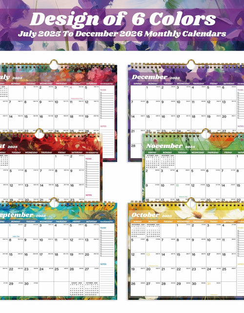 Load image into Gallery viewer, XISIDO 18-Month Wall Calendar 2025-2026 11x8.5 Flower Julian Dates

