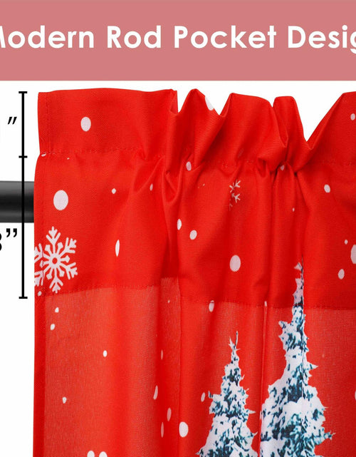 Load image into Gallery viewer, aiwkjdns 3 Piece Christmas Kitchen Window Curtains Set Red Rayon 27.5x36 in
