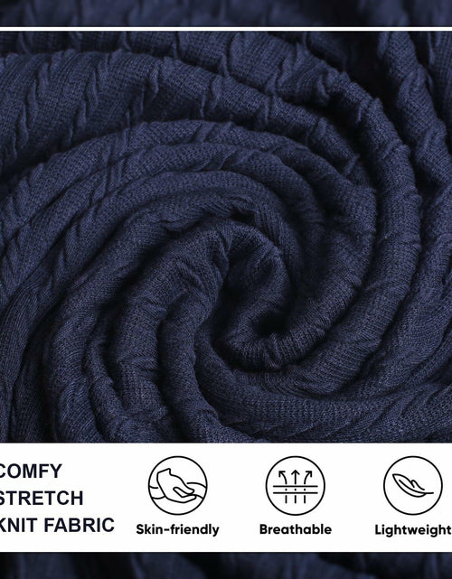 Load image into Gallery viewer, Knit Polo Shirt Men V Neck Buttonless Short Sleeve Navy Size M
