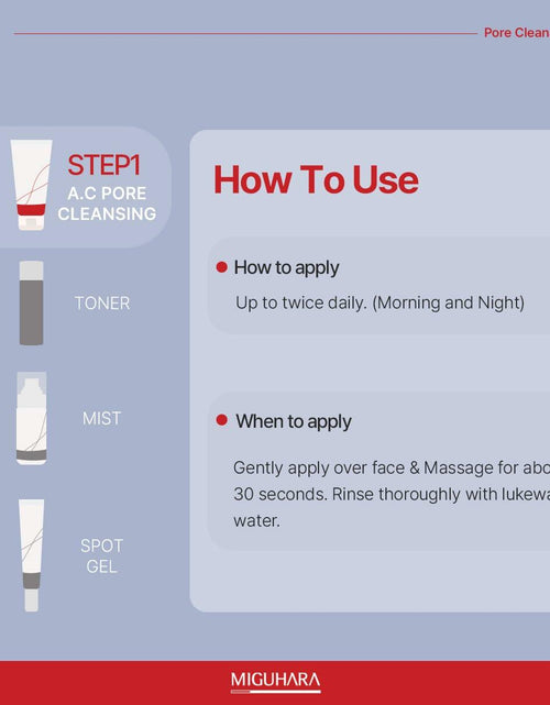 Load image into Gallery viewer, MIGUHARA A.C Pore Cleansing Foam Korean Skincare Face Wash 120ml 4.05oz
