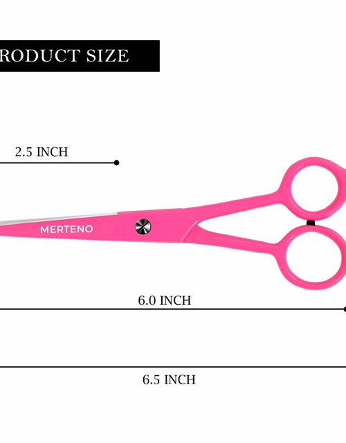 Load image into Gallery viewer, MERTENO Professional Hair Scissors 6.5 Inch Pink Rubber Handle Shears

