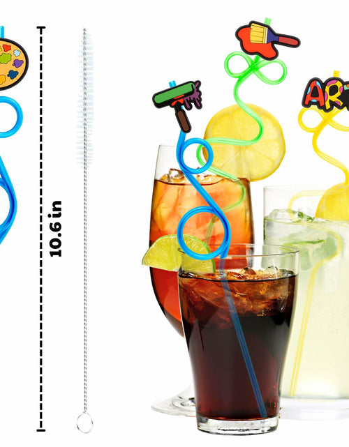 Load image into Gallery viewer, SODWINCO 24PCS Art Drinking Crazy Straws Kids Birthday Party Supplies Multicolor

