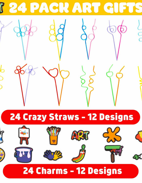 Load image into Gallery viewer, SODWINCO 24PCS Art Drinking Crazy Straws Kids Birthday Party Supplies Multicolor
