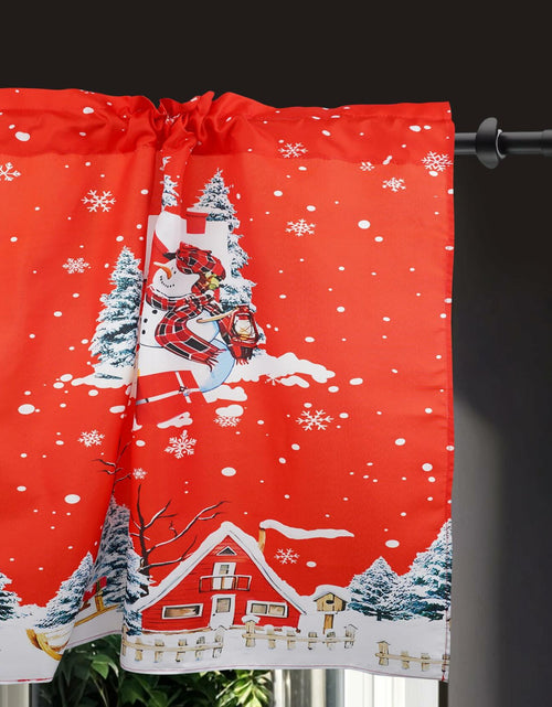 Load image into Gallery viewer, aiwkjdns 3 Piece Christmas Kitchen Window Curtains Set Red Rayon 27.5x36 in
