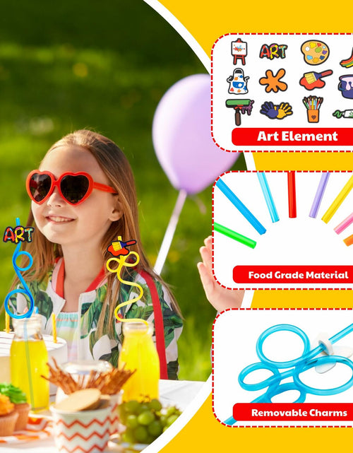 Load image into Gallery viewer, SODWINCO 24PCS Art Drinking Crazy Straws Kids Birthday Party Supplies Multicolor
