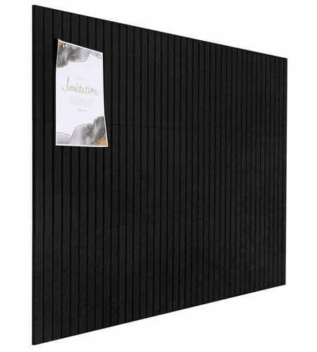 FUANGUI Felt Board 12 Pack Large Wall Tiles with Adhesive Tabs Stripe Black