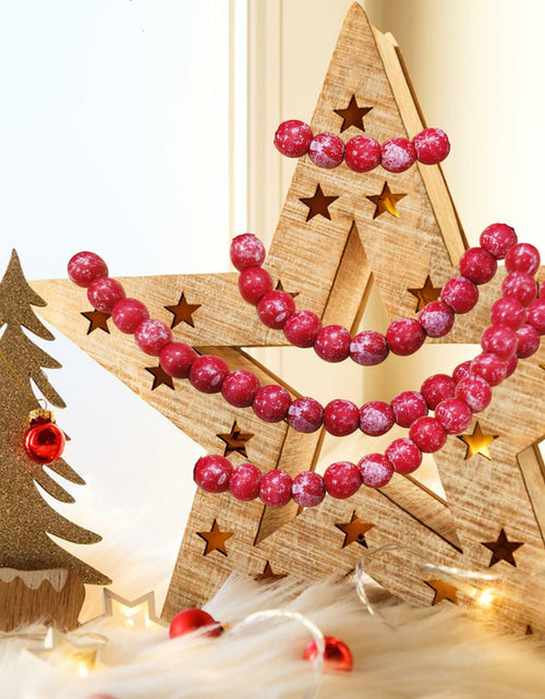 Load image into Gallery viewer, 13ft Christmas Wood Bead Garland Red White Wooden Beads Xmas Tree Decor
