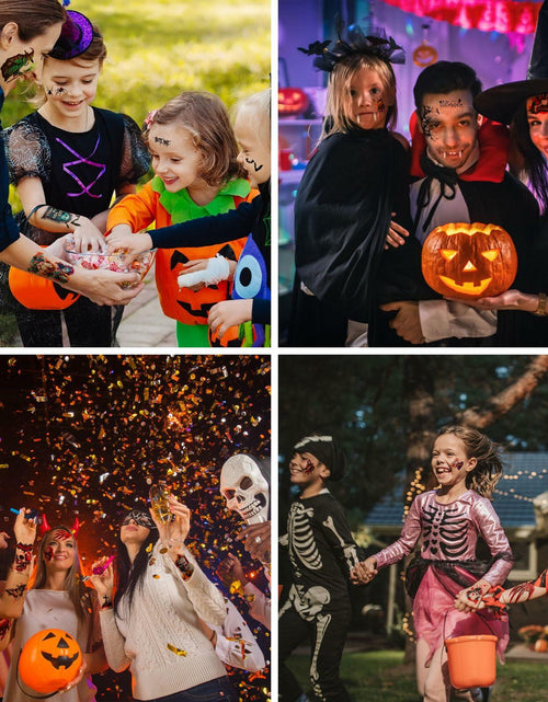 Load image into Gallery viewer, Halloween Temporary Tattoos 36 Sheets Scary Joker Pumpkin Skull Ghost Bats
