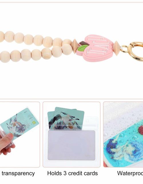 Load image into Gallery viewer, Bremorou Teacher Lanyard with ID Holder, Pink Wooden Beaded Boho Tassel
