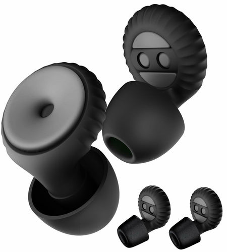 BNU Ear Plugs Noise Cancelling 25-35dB Reusable 2 Pairs S/M/L Black