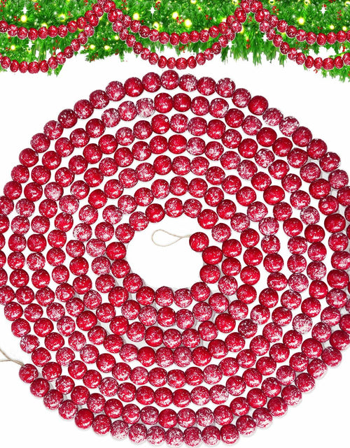 Load image into Gallery viewer, 13ft Christmas Wood Bead Garland Red White Wooden Beads Xmas Tree Decor
