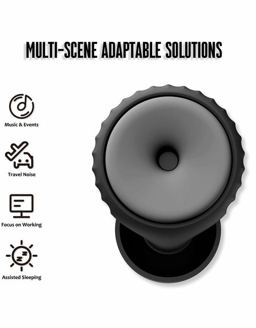 Load image into Gallery viewer, BNU Ear Plugs Noise Cancelling 25-35dB Reusable 2 Pairs S/M/L Black
