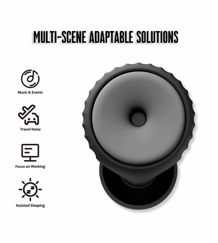 BNU Ear Plugs Noise Cancelling 25-35dB Reusable 2 Pairs S/M/L Black
